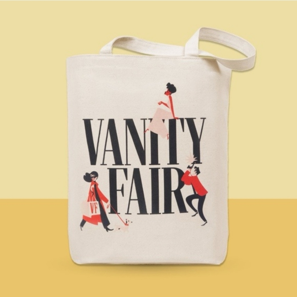 NWT‎ Vanity Fair Illustrated Cream Tote Bag 15.5" X 15" X 5.5"